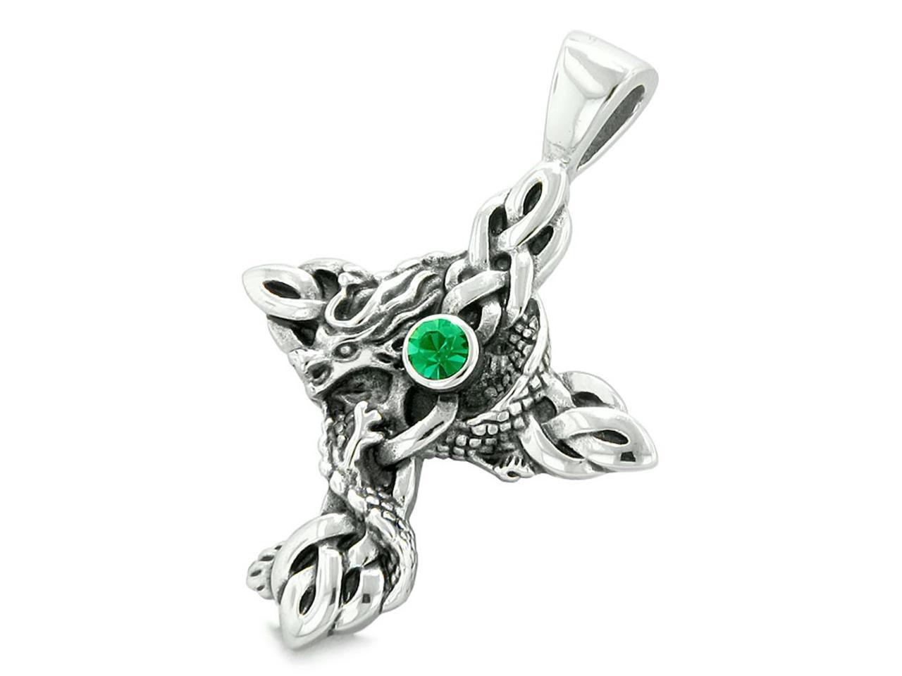 Fire Dragon Protection Celtic Knots Cross Power Magic Amulet Royal ...