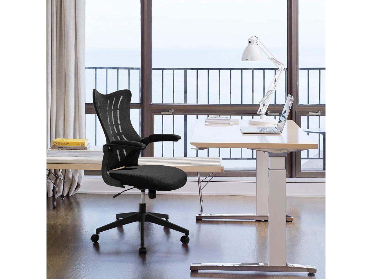 Furmax Office Desk Chair With Flip Up Arms Mesh Mid Back Computer   AH07S210104p2T57 