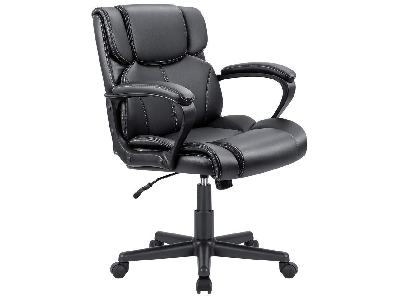 Furmax Mid Back Executive Office Chair LeatherPadded Desk Chair with