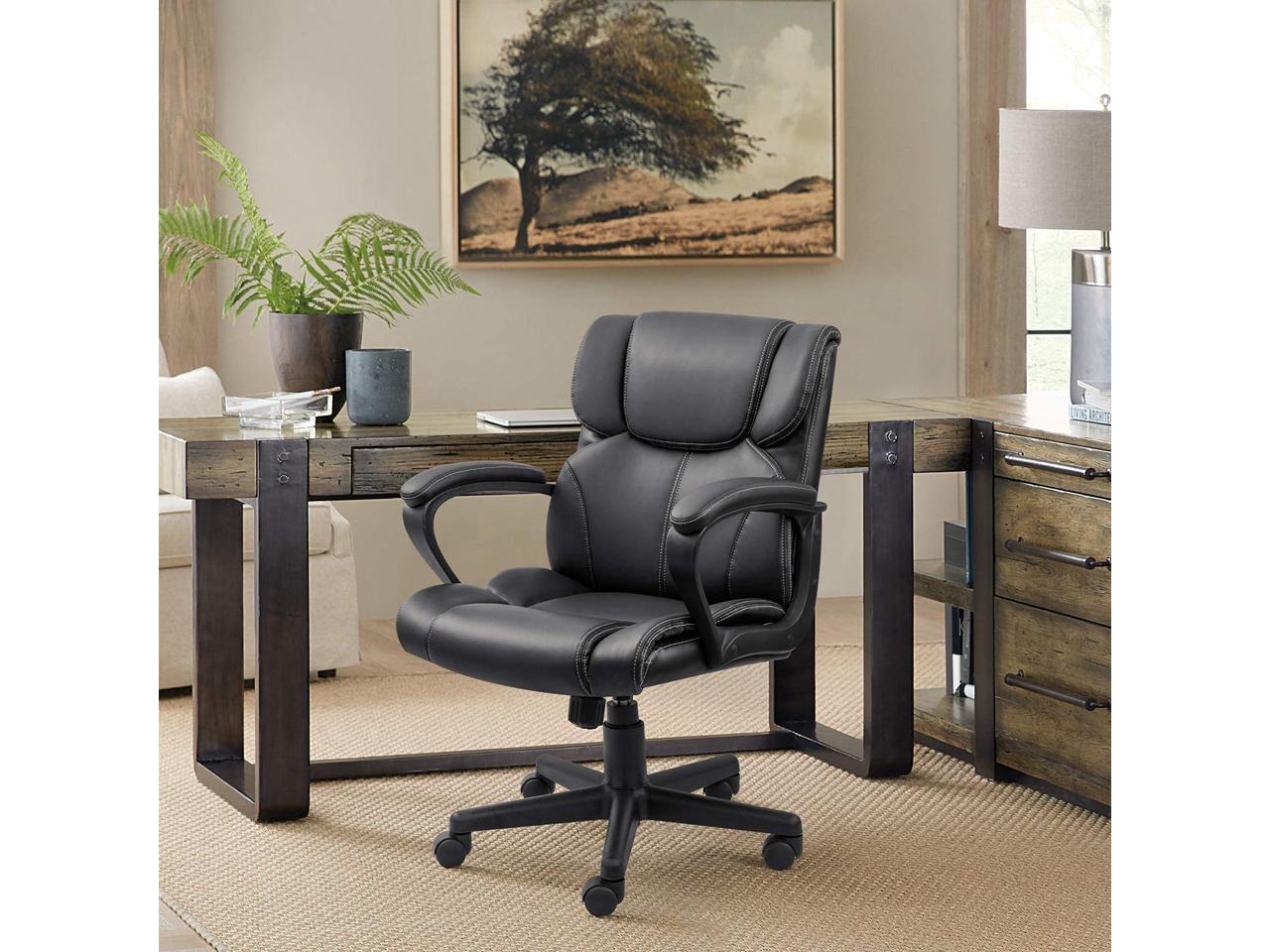 Furmax Mid Back Executive Office Chair LeatherPadded Desk Chair with