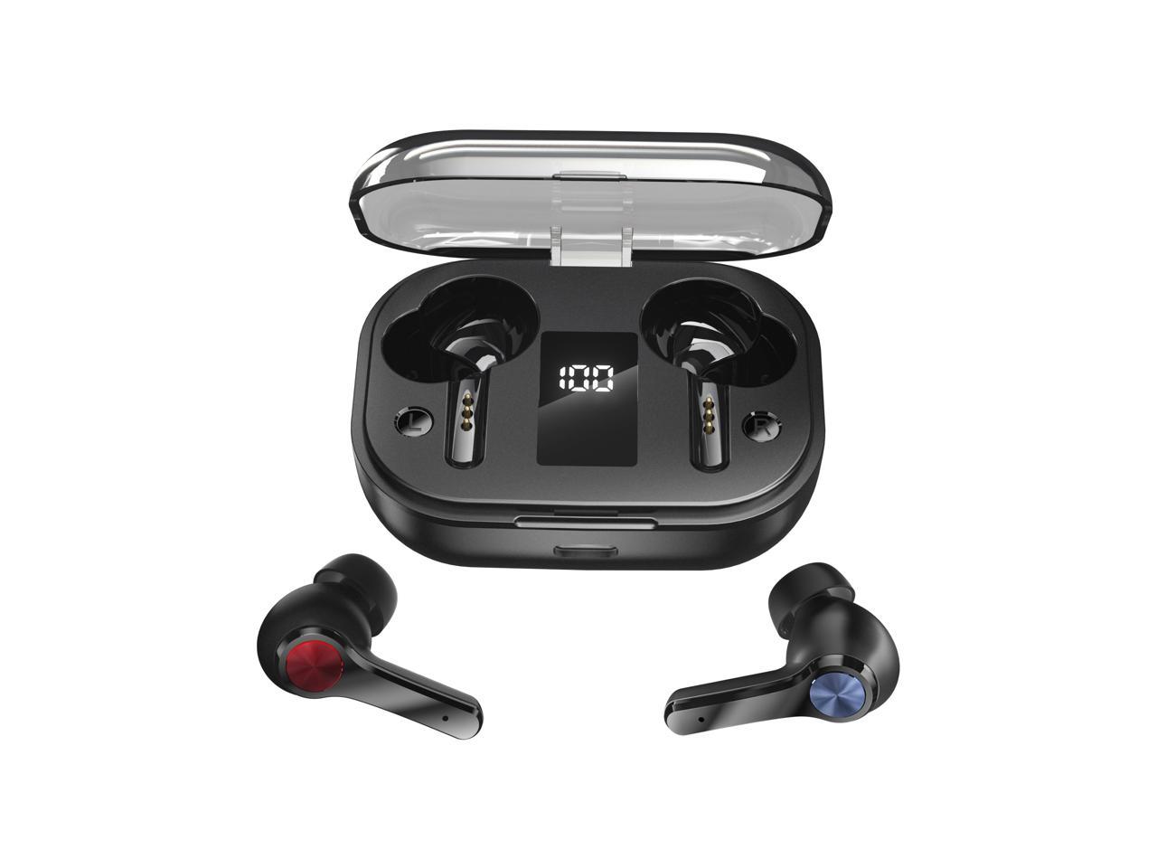 Wireless Bluetooth Earbuds Mini Waterproof Headphones Hands-Free Calling Earphones Sport Driving Headsets 5 Hour Playtime with Mic and Charging Box for Smart Phones and Other Smart Devices White 