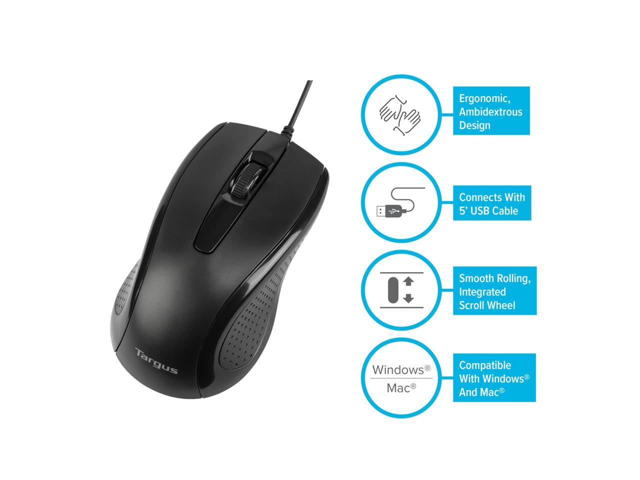 Targus 3-Button USB Full-Size Optical Mouse - AMU81USZ - Newegg.ca