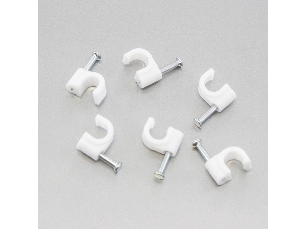 8 mm 200 Round 5/16" Cable Wire Clip Management Cord Tie Holder Nail In Clamps 