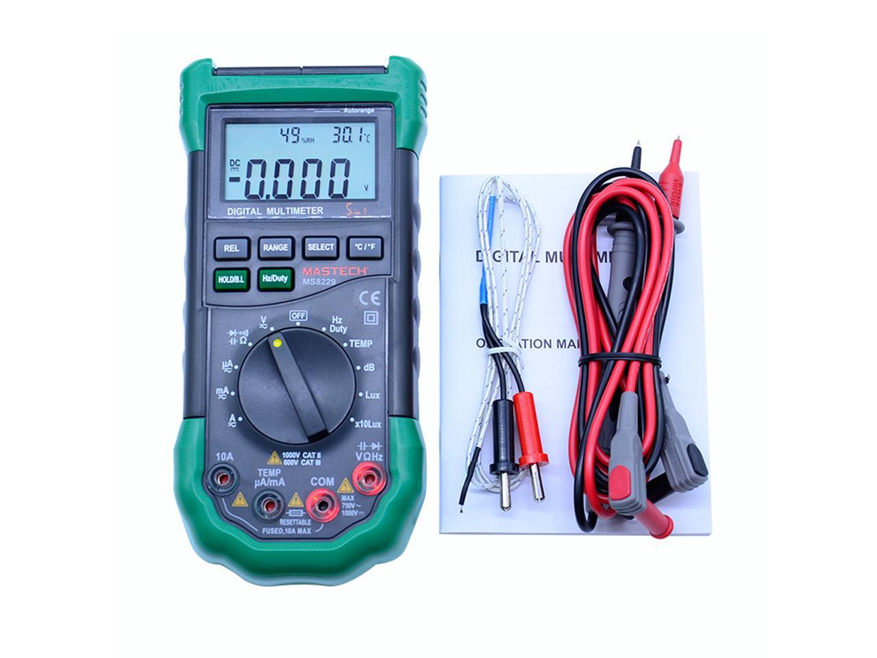 Mastech MS8229 Multimeter 5 in 1 Digital Multimeter Auto Range ...