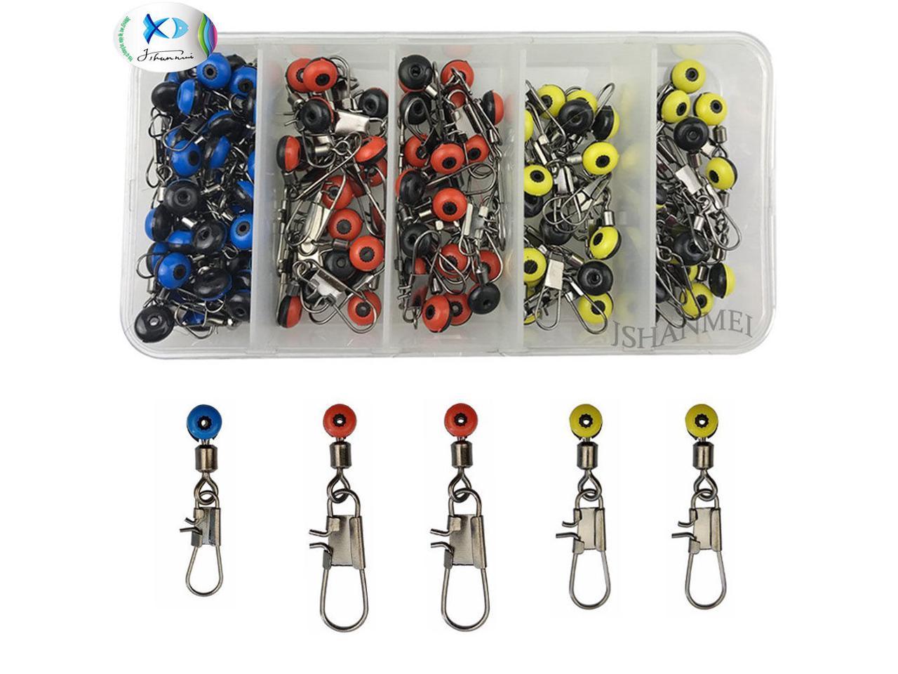100pcs Fishing Barrel Swivel Pin Connector Solid Rings with Interlock Snap New Q