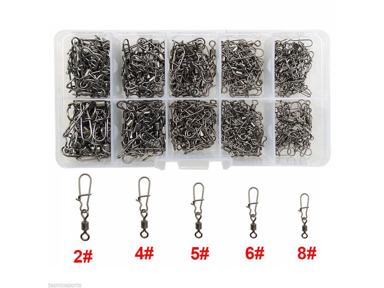 100 X Fishing Barrel Swivel&Safety Snap Accessories Tackle Connector Combo New 