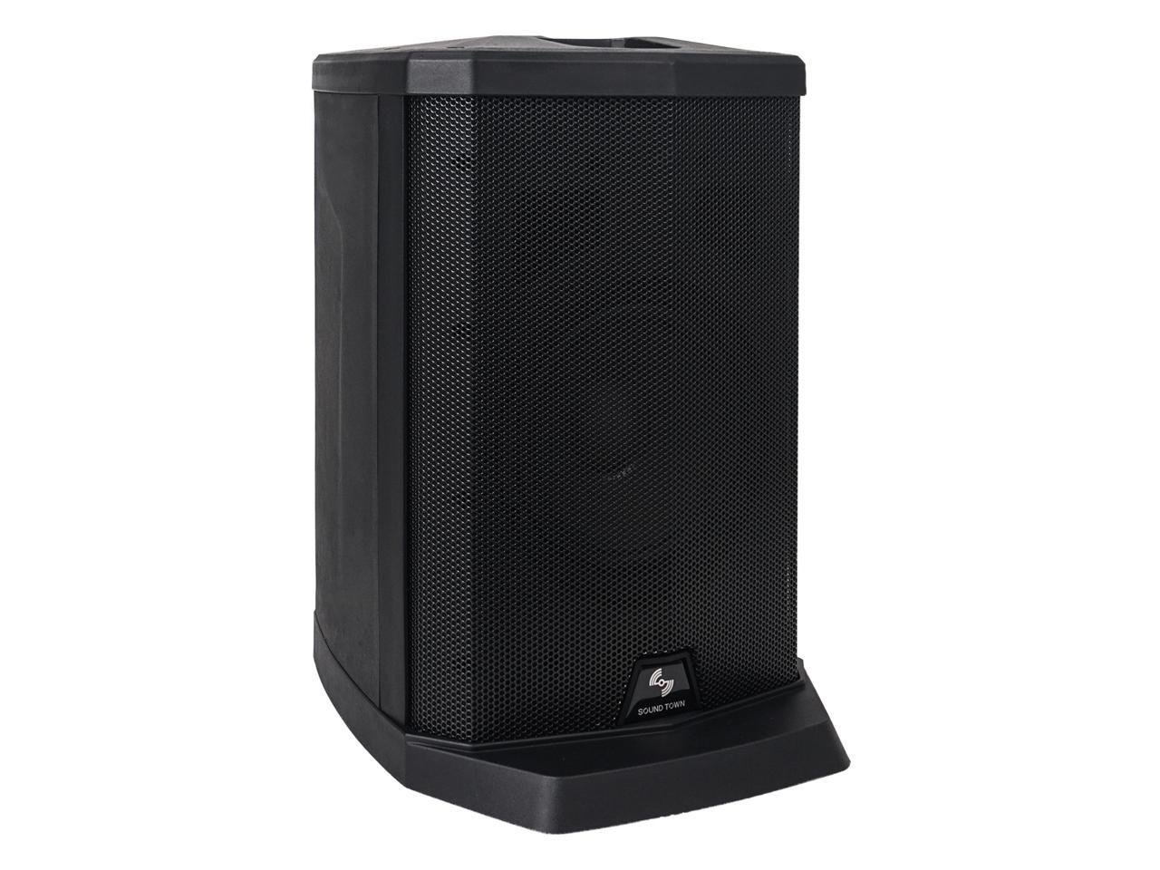 Sound town portable line array column pa dj system with sub bass module