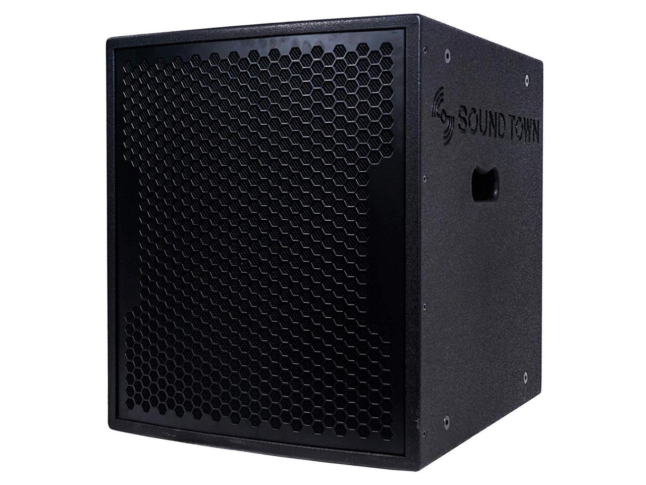 Sound Town 1600 Watts 15” Powered Subwoofer with 2 Speaker Outputs ...