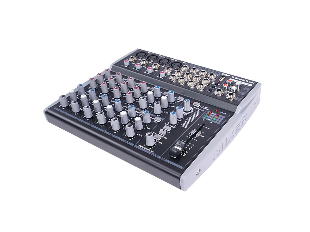 Sound Town Professional 12Channel Audio Mixer with USB interface