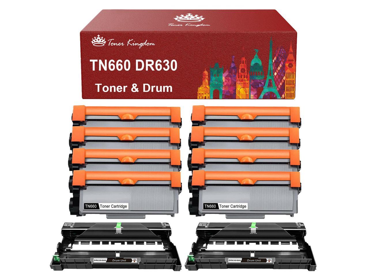 4P Brother TN660 Toner High Yield 2P DR630 Drum For Brother HL-L2380DW L2340DW 