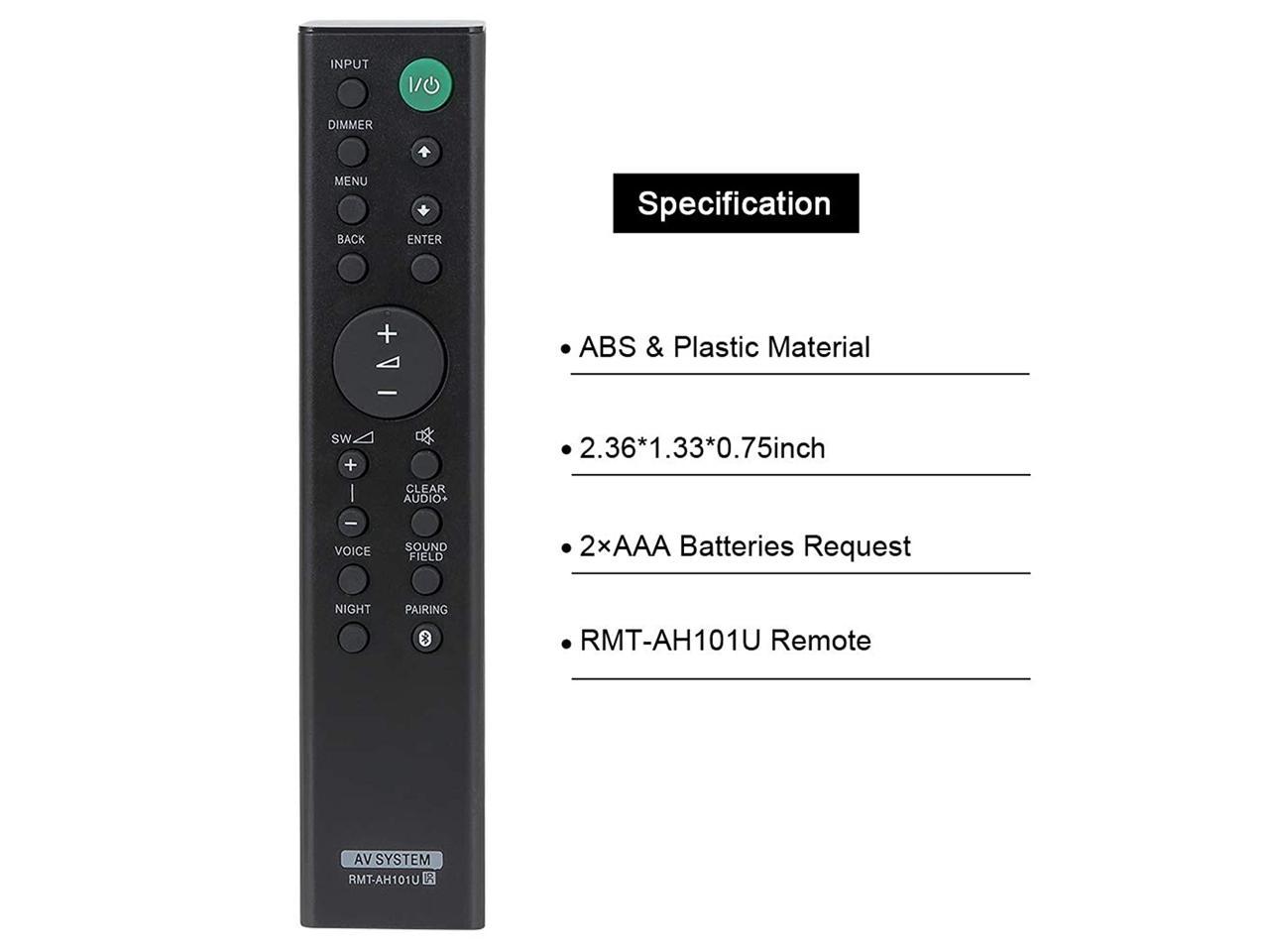 Gvirtue RMT-AH101U Soundbar Replacement Remote Control fit for Sony