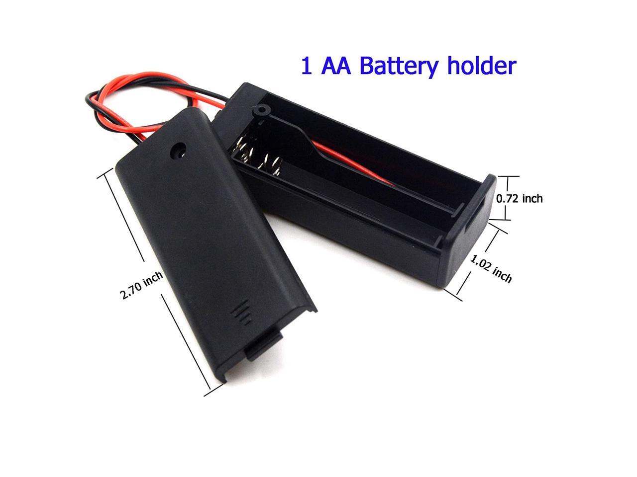 (Pack of 8)AA Battery Holder with Switch and Cover 2PC Single AA