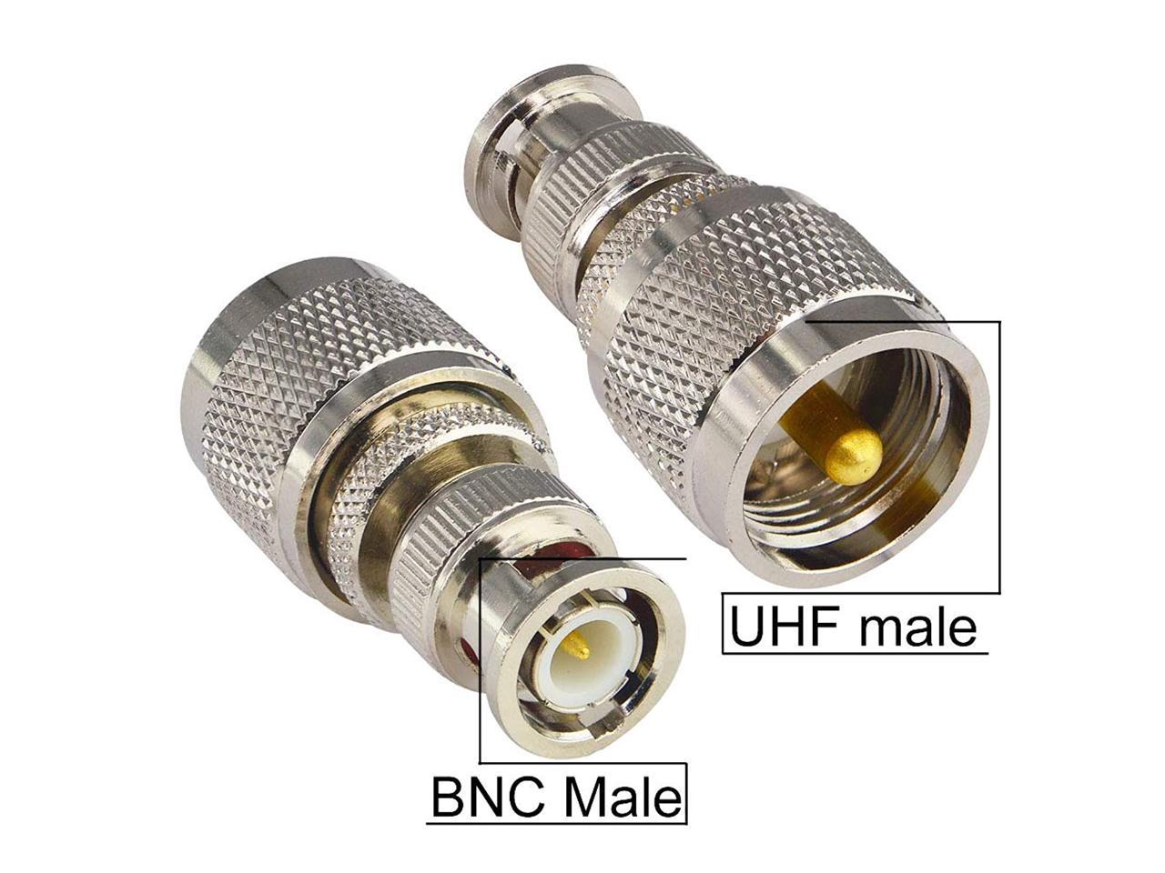 BNC to UHF 4 Type RF Connector Kit Coaxial BNC Male Female to UHF Male Female RF BNC UHF Radios Adapter Kit for Antennas Wireless LAN Devices Coaxial Cable Wi-Fi Radios External Antenna