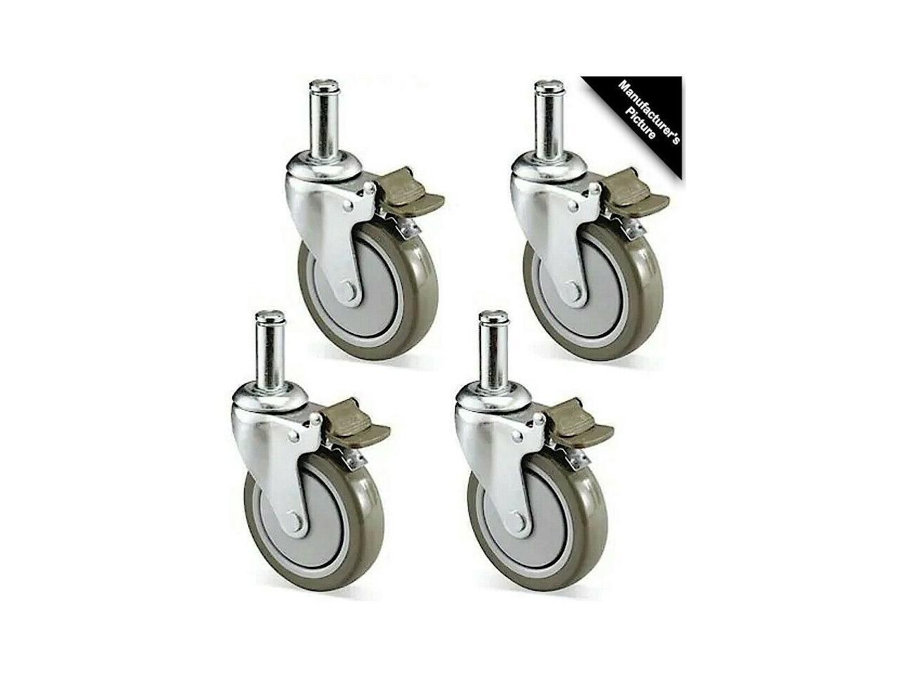 NEW ULINE H1205WH 5" Polyurethane Casters for Wire Shelving Set of 4
