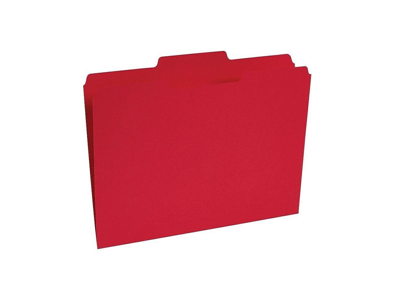 224519 Staples Colored File Folders 1/3-Cut Tab Letter Size Red 100/Box 