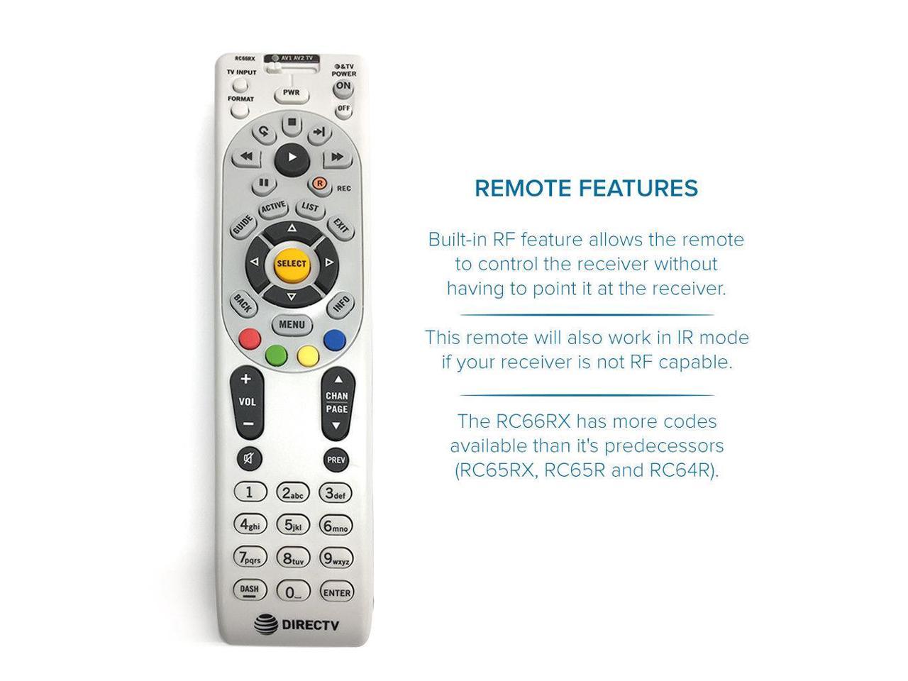 DirecTV RC64 RC65 RC66 IR TV Remote Control for H24 HR24 H25 R16 D12 Receiver 