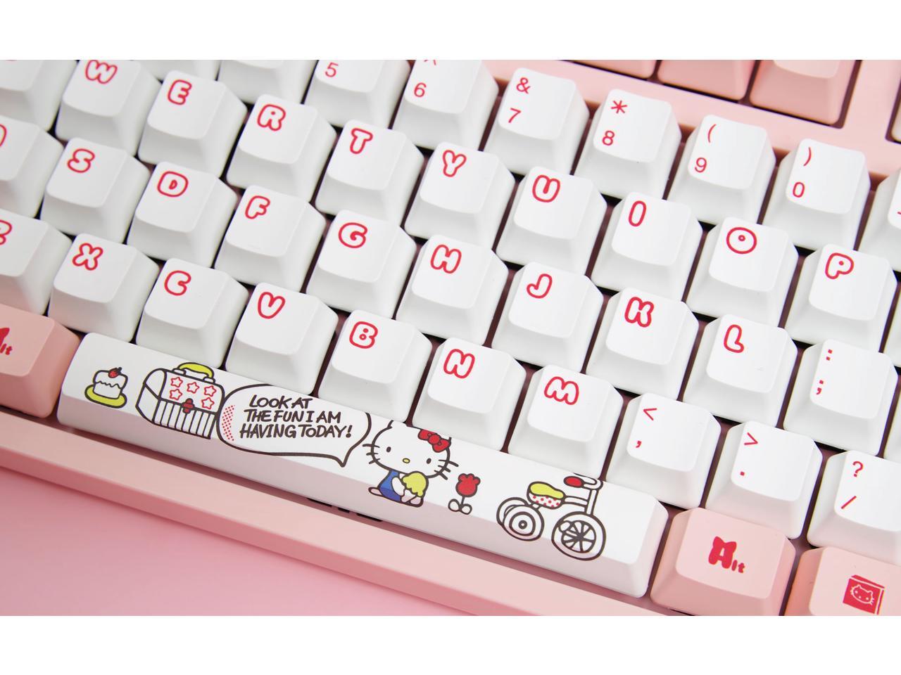 Akko 3087v2 Hello Kitty Tkl Gaming Mechanical Keyboard Double Shot Dye Sub Pbt Keycaps Nkro Detachable Usb Type C Pink White Newegg Com