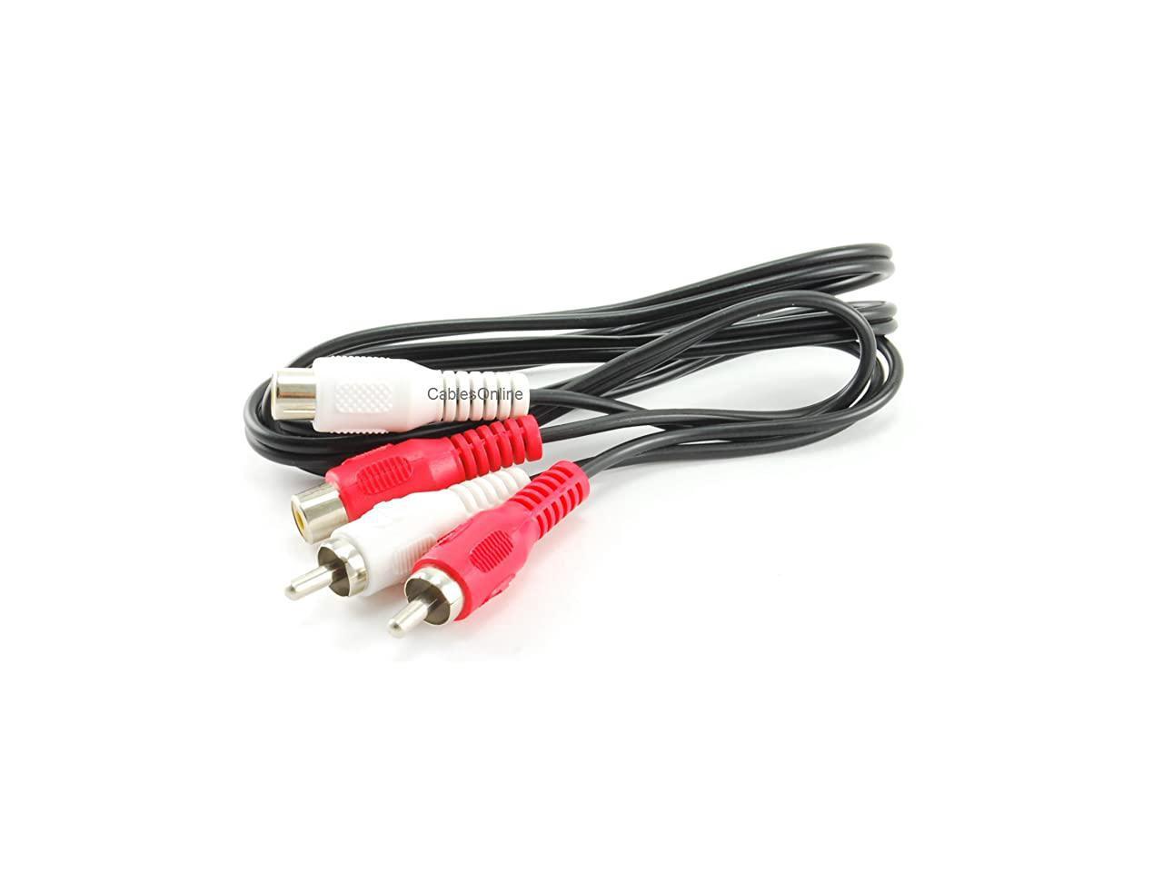 3ft 2-RCA Male to 2-RCA Female Red/White Extension Cable CablesOnline AV-E403RW 