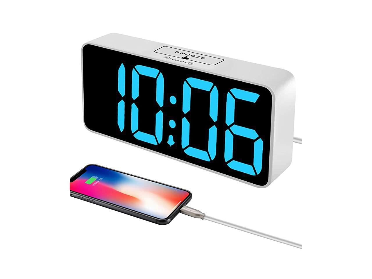 89 Inches Large Digital Alarm Clock with USB Charging Port Fully