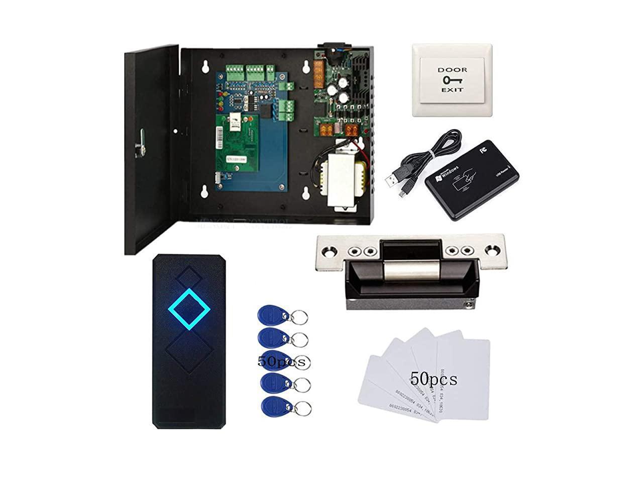 One Door Network Access Control Kit with ANSI Strike Lock RFID Reader+Power Box 