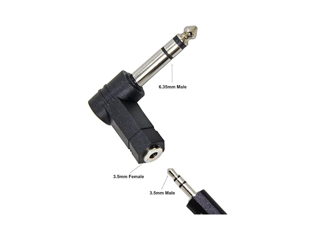 3.5mm to 1/4 Adapter, 6.35mm TRS Male to 3.5mm TRS Female Stereo Right