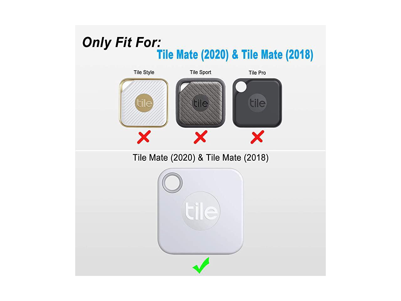 Scratch/Shock Resistant Cover with Carabiner for Tile Mate Tracker 2020 White, L & Tile Mate 2018 Soft and Flexible Aotao Silicone Case for Tile Mate 