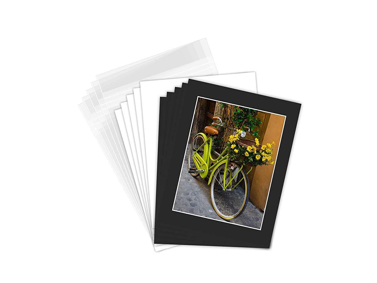 Acid Free Pack of 25 11x14 Black Picture Mats Mattes with White Core