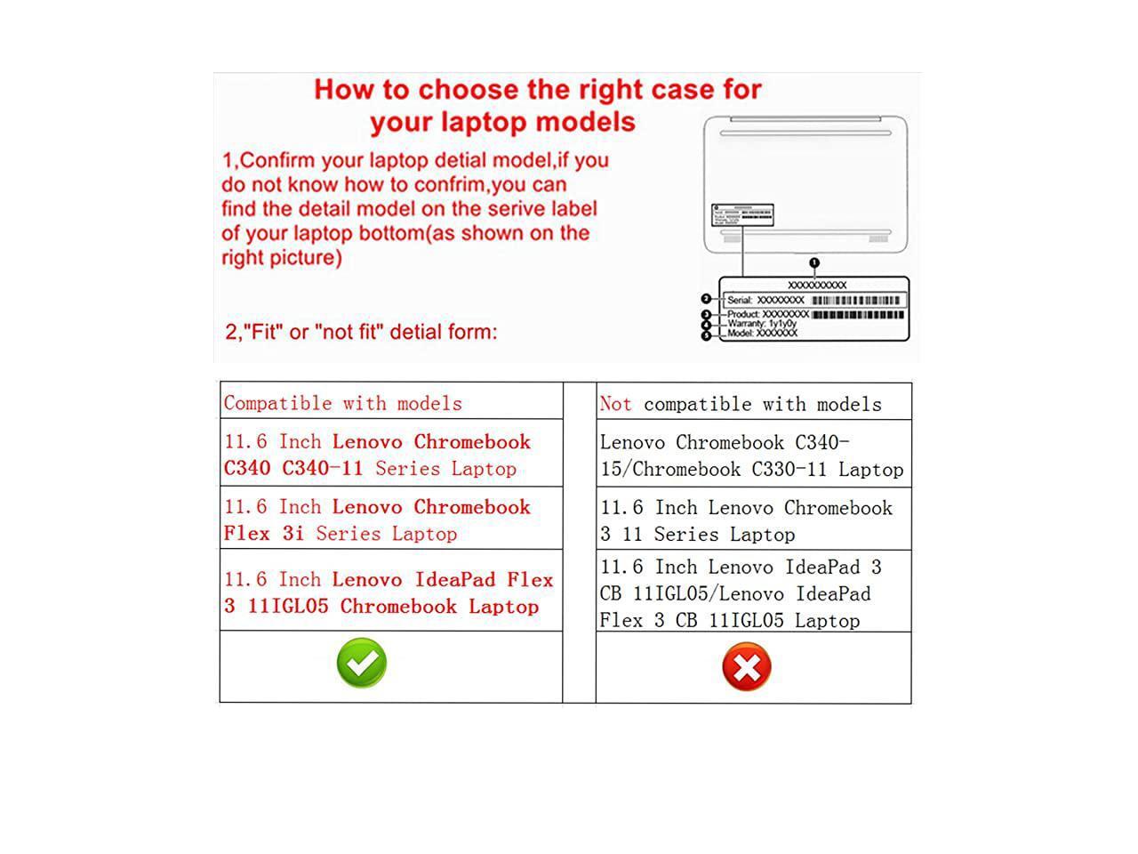 Protective Case Cover for 11.6" Lenovo Chromebook C340 C34011/Lenovo Chromebook Flex 3i/Lenovo