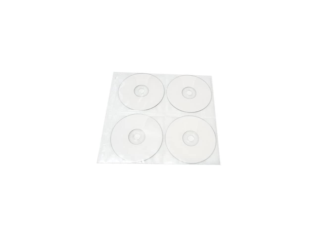 8 Disc CD DVD Poly Sleeves 3 Ring Binder Pages 200 Disc Capacity White