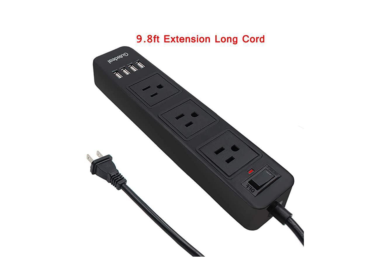 Prong Power Strip USB Power Strip with 98ft Extension Long Cord 3Outlet