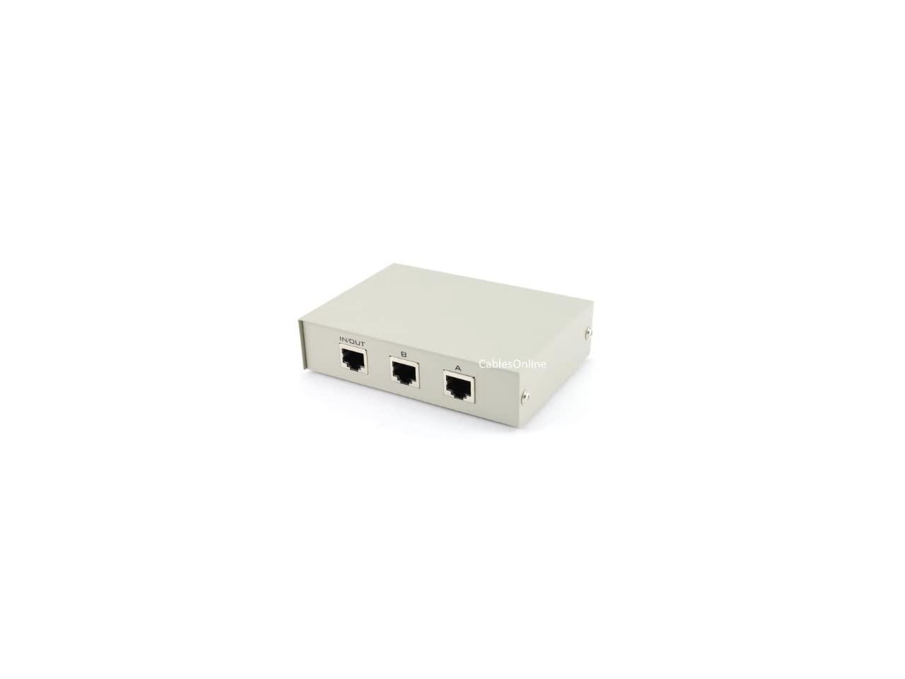 Compact 4-Way RJ45 Ethernet Network Push Button Metal Mini Switch Box SB-035P 