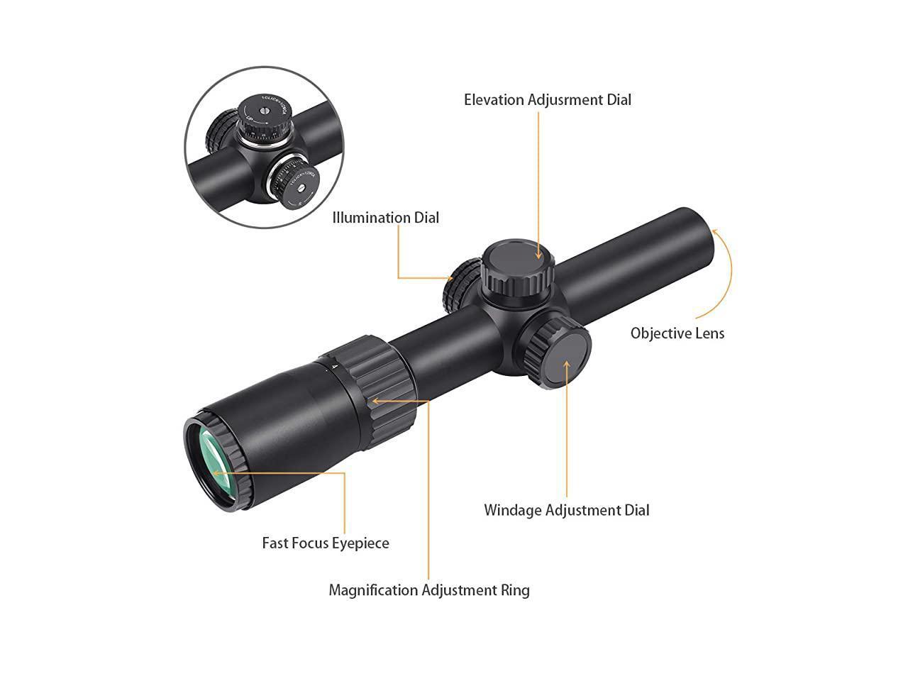 Tactical Optics Falcon 14x24 Rifle Scope Red Illuminated Starburst ...