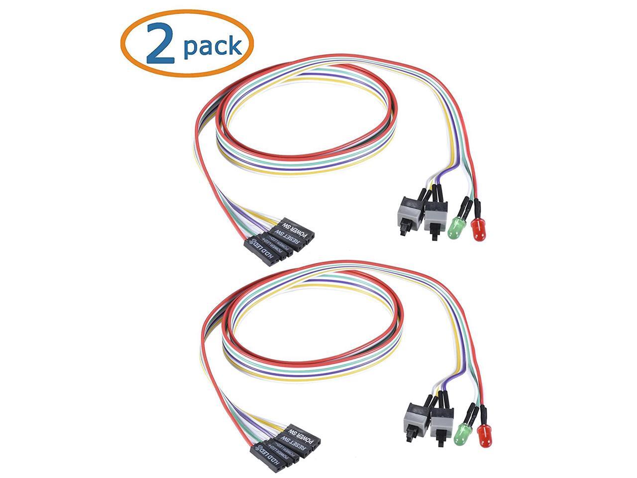 Warmstor 2Pack Computer Case LED Light Red Green ATX Power Supply