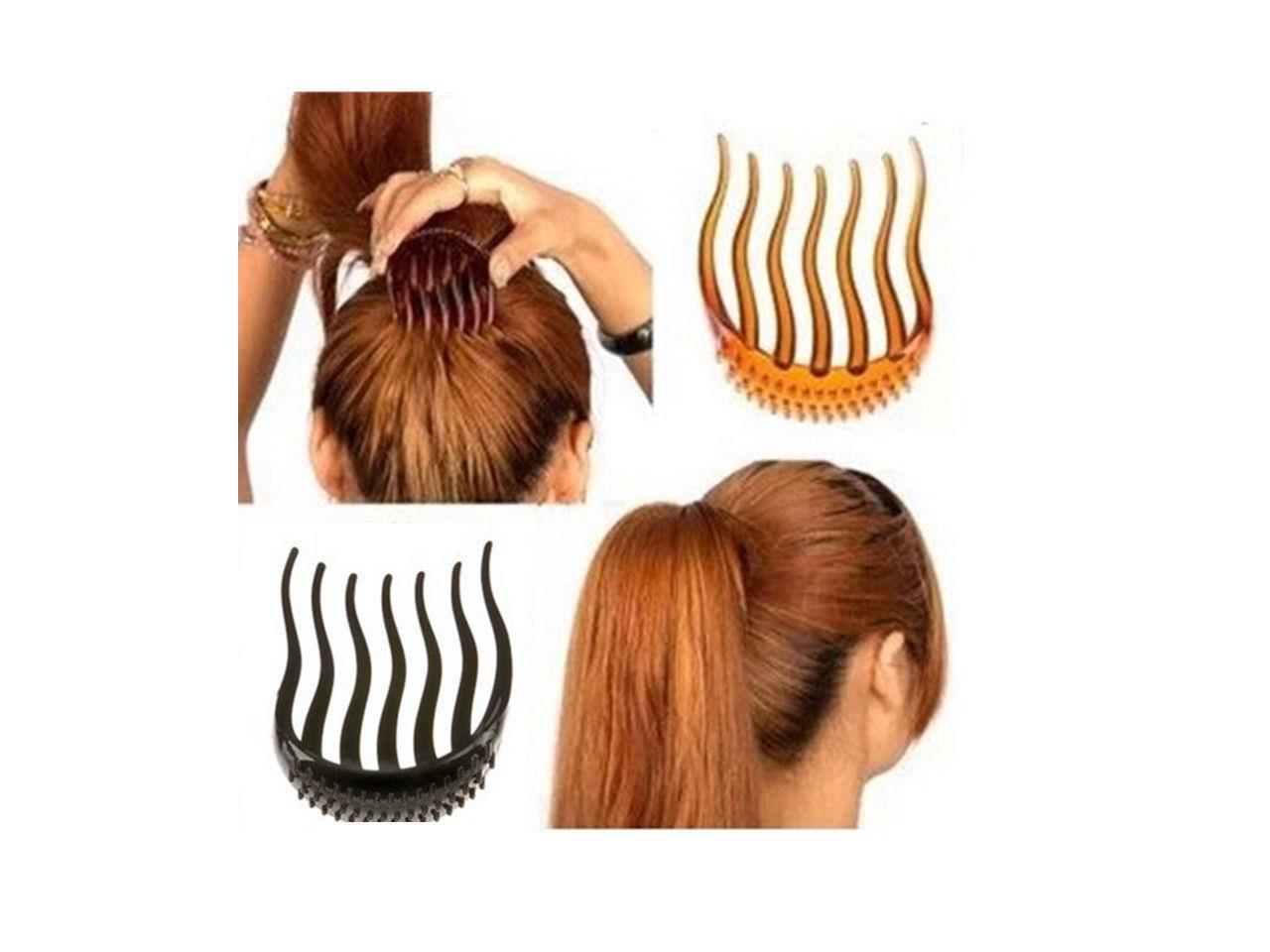 Women Fashion Hair Styling Clip Volume Boost Comb Stick Bun Maker Braid DB 