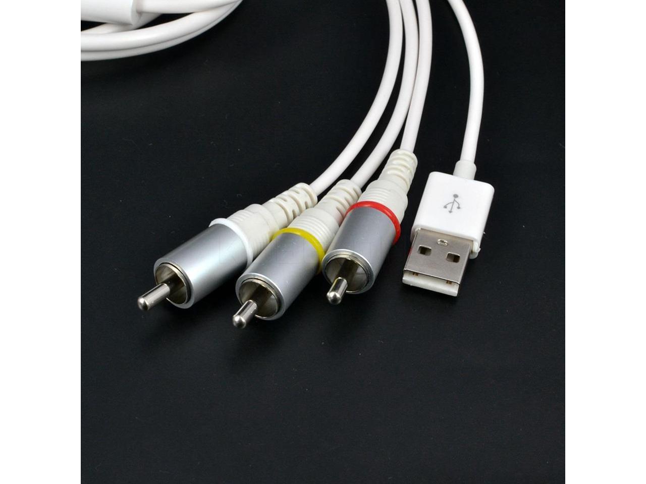 Connector TV RCA Video Composite AV Cable + USB 2.0 for Apple for iPad