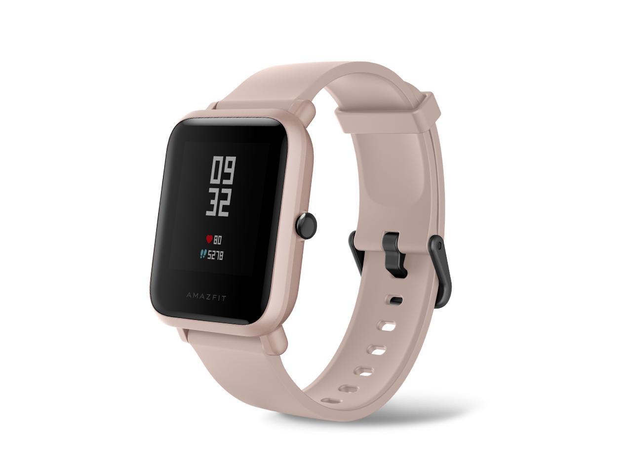 Amazfit Bip Lite Smartwatch 45 Day Battery Life Heart Rate Sleep Monitor 1 2 Always On Touchscreen 3 Atm Water Resistant Multisport Tracker Pink Newegg Com