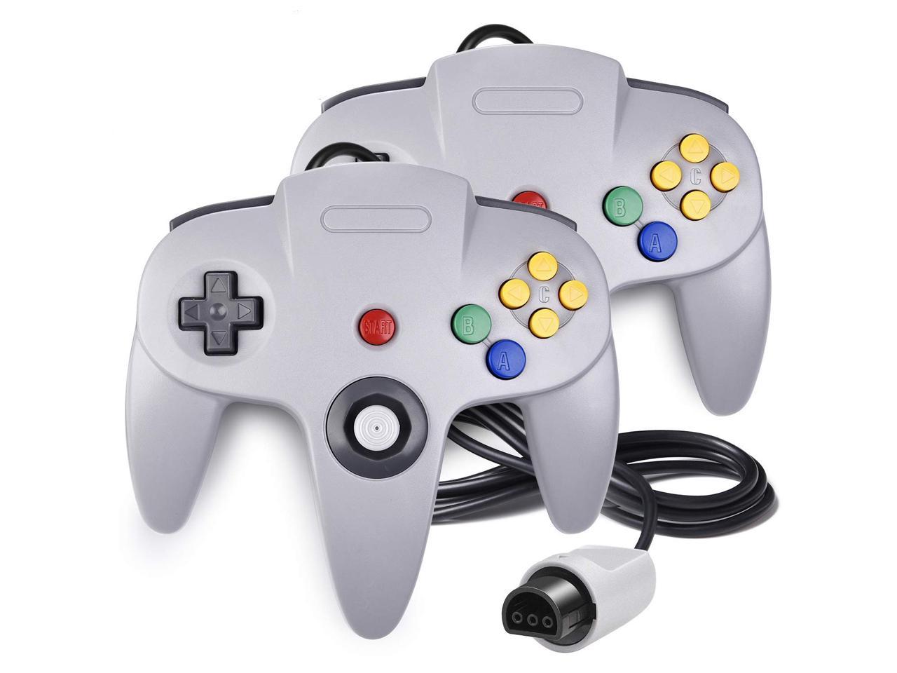 opnåelige slå op rulle 2 Pack N64 Controller, Classic Wired N64 64-bit Gamepad Joystick for Ultra  64 Video Game Console N64 System Mario Kart - Newegg.com