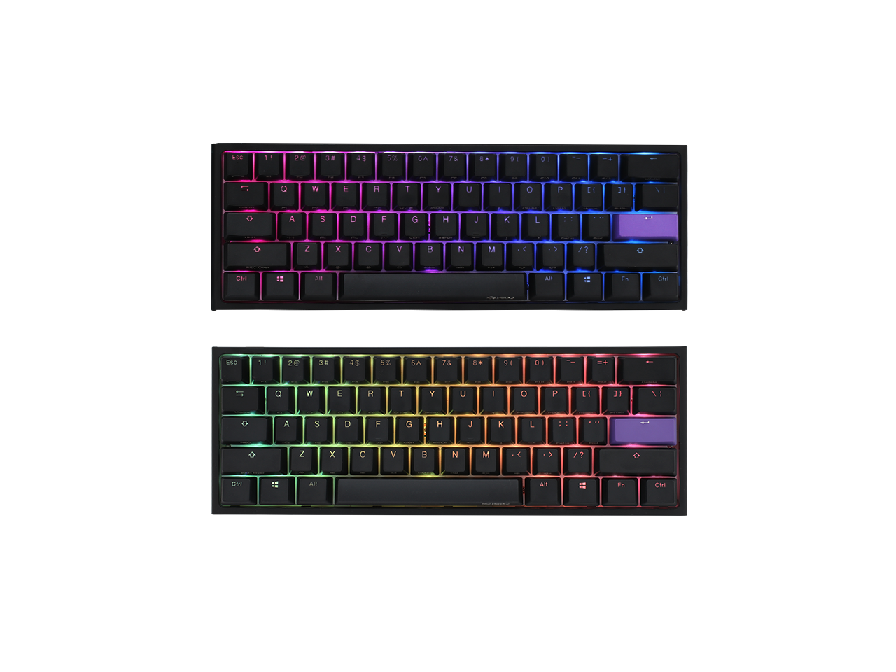 Ducky One 2 Mini RGB LED 60 Double Shot PBT Mechanical Keyboard Blue