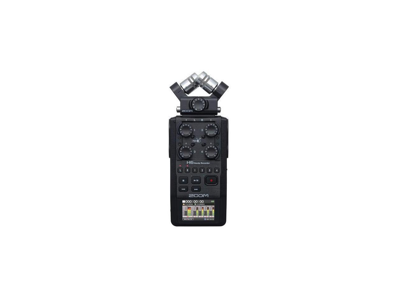 USB Audio Interface 6-Track Portable Recorder Stereo Microphones Battery Powered bundled with Zoom APH-6 Accessory Package 2020 Version Zoom H6 All Black 4 XLR/TRS Inputs SD Card 