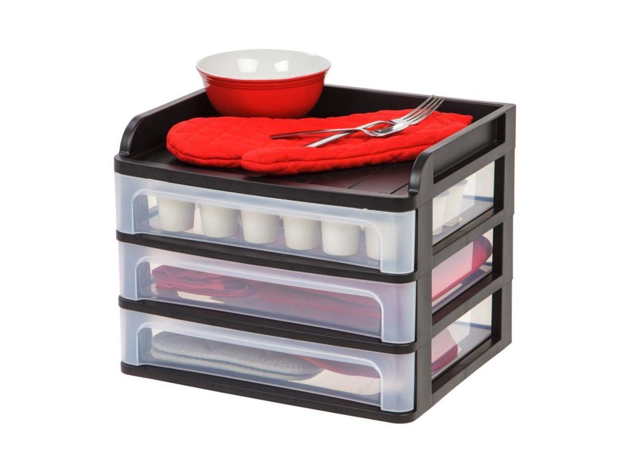 IRIS® 3Drawer Medium Desktop Storage, 11 1/4"H x 14 1/4"W x 11 13/16"D