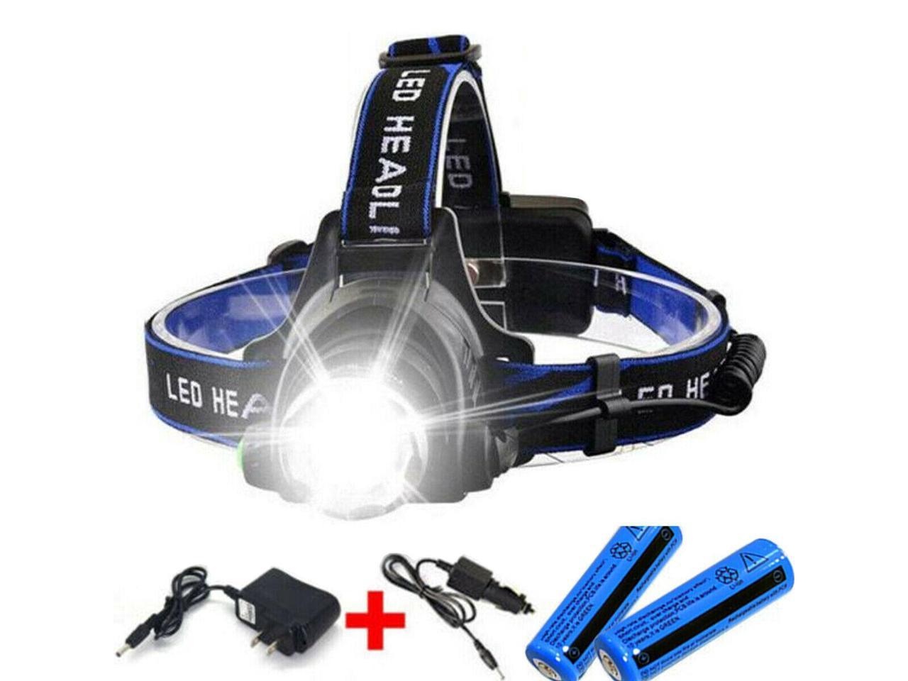 Rechargeable LED Headlamp Headlight Zoomable Head Torch Lamp Flashlight + Battery 