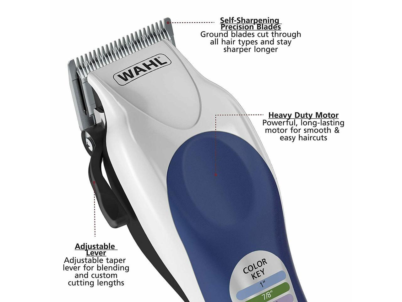 Wahl Color Pro Clippers Haircut Kit Barber 20 Pieces Hair ...