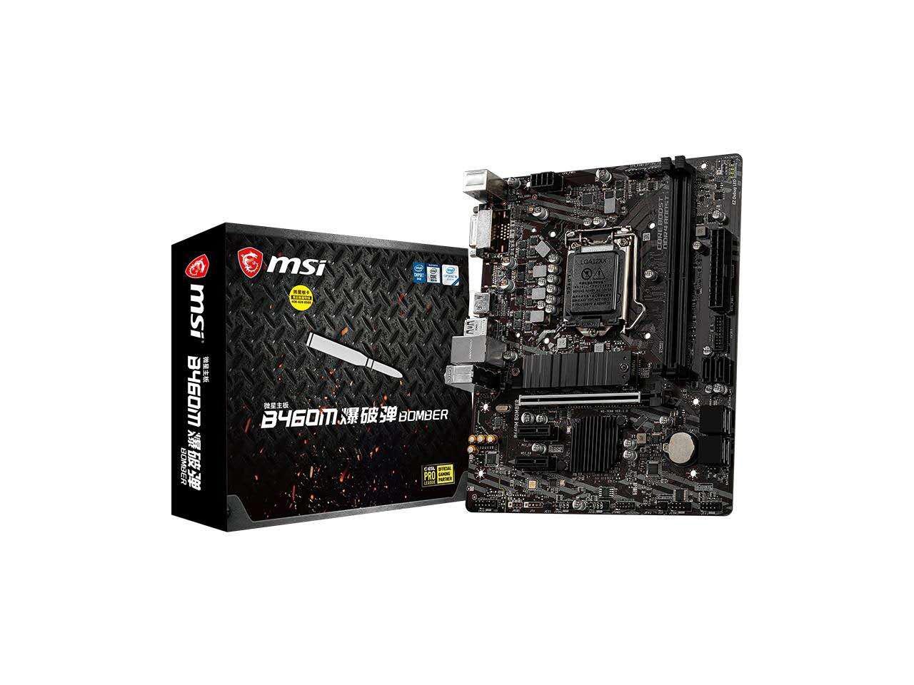 MSI B460M BOMBER LGA 1200 Intel B460 SATA 6Gb/s Micro ATX Intel ...