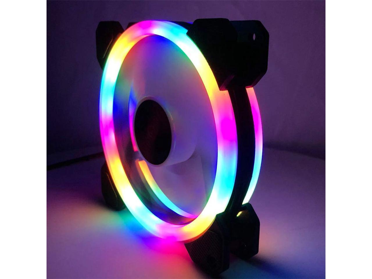 Kit RGB LED PWM Case Fans 120mm With Remote Controller Fan Hub And ...