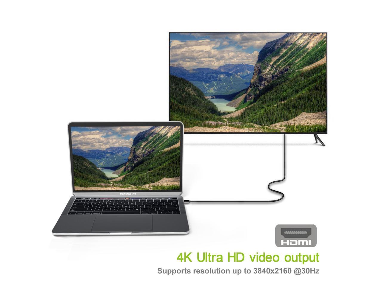 1,8 m USB-Typ-C auf HDMI-Kabel für MacBook Pro/iPad Pro/MacBook Air 2016 später/Samsung S9 S8 Note8/Surface Book 2/Dell XPS 13 15 und mehr. Mrocioa USB Typ C auf HDMI 2.0 Kabel 4K @ 60Hz 