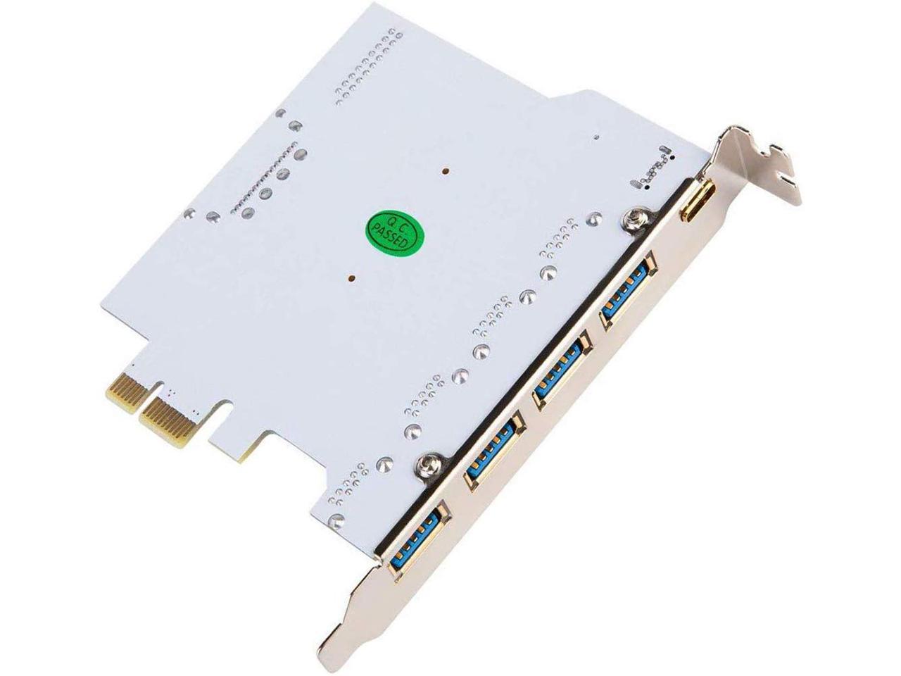 ITHOO 19PIN Dual Core NEC Three Generation PCI-E to USB3.0 Type-C Expansion Card 4 Port USB3.0 Type-C 19PIN Expansion Card Forward and Reverse Insertion for Windows 7/8/8.1/10/Linux