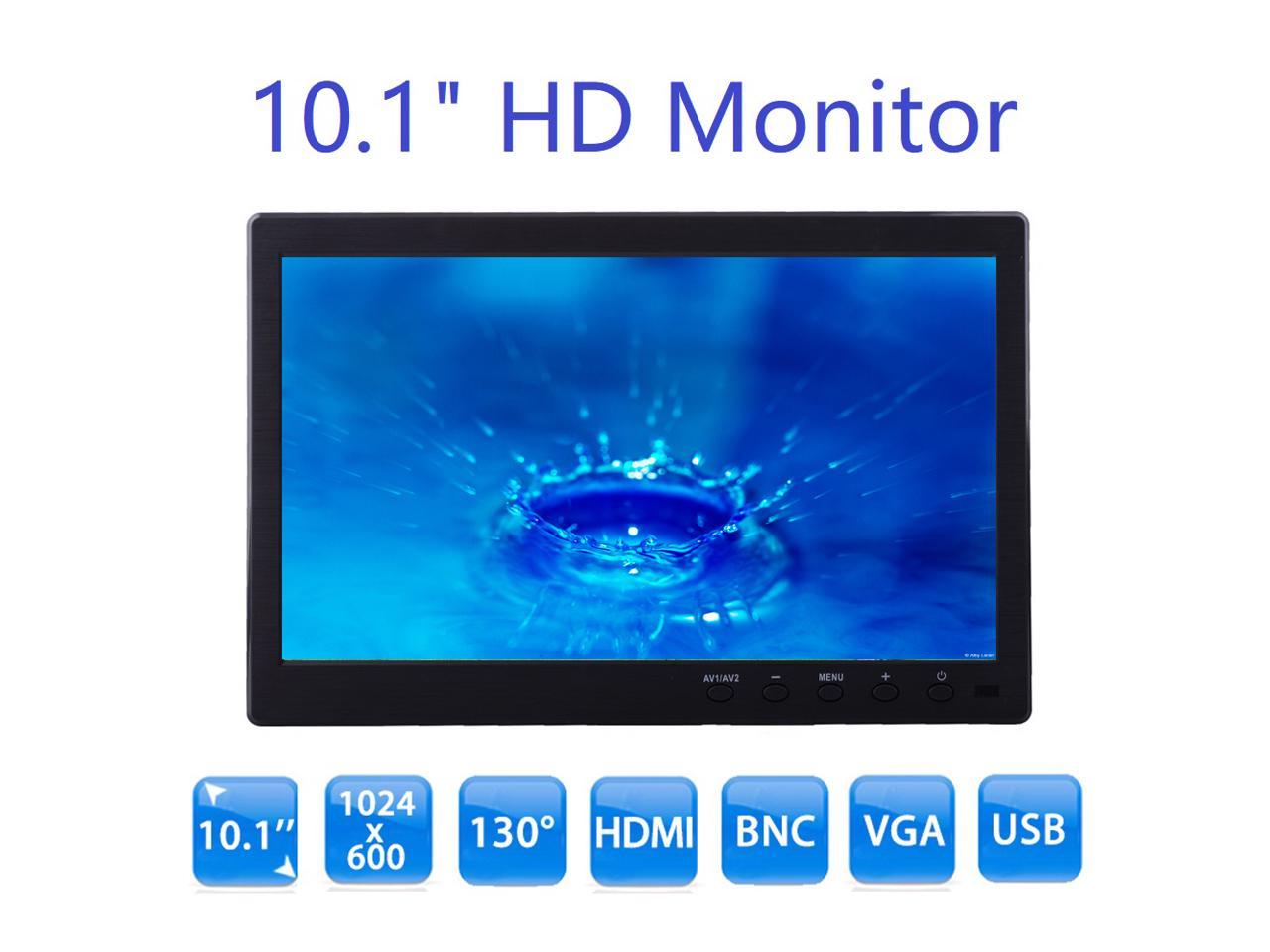 Highlight LED/CCFL Lamps, 300cd/M2, 800 * 600 Resolution BW 10 inch LCD Color Multimedia Monitor CCTV Monitor with HDMI/AV/VGA/BNC Inputs for PC CCTV Camera Security DVR System 