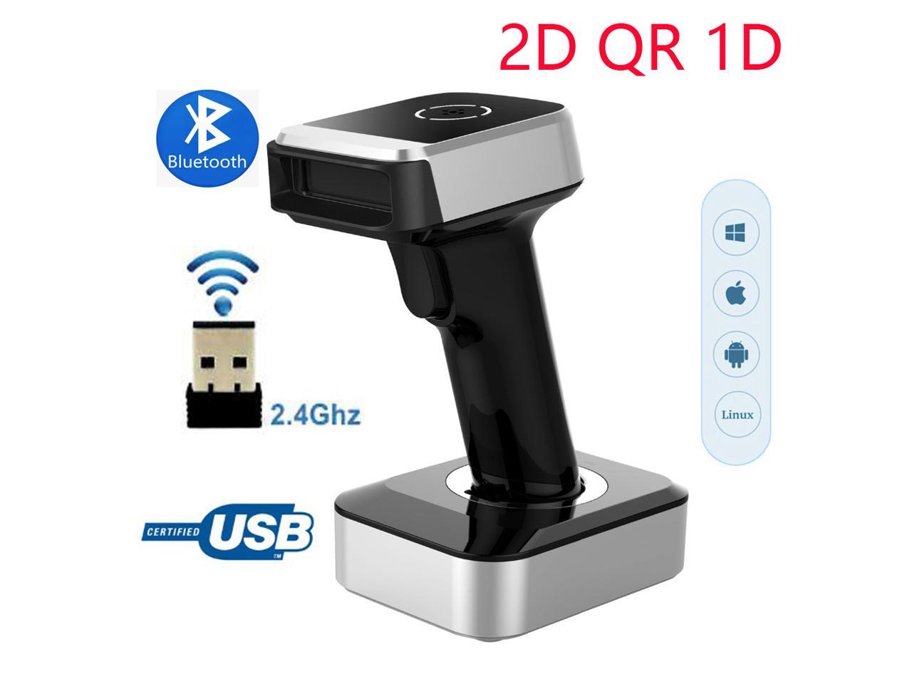 2.4GHz Wireless Wired Wifi Cordless Barcode 1D 2D Scanner Reader Professional