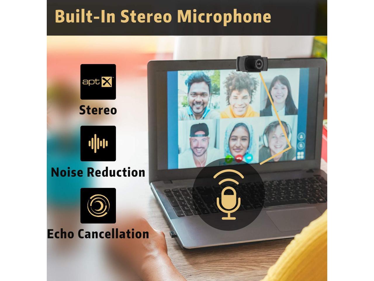 1080P HD Webcam with Microphone, Septekon Streaming Computer Web Camera