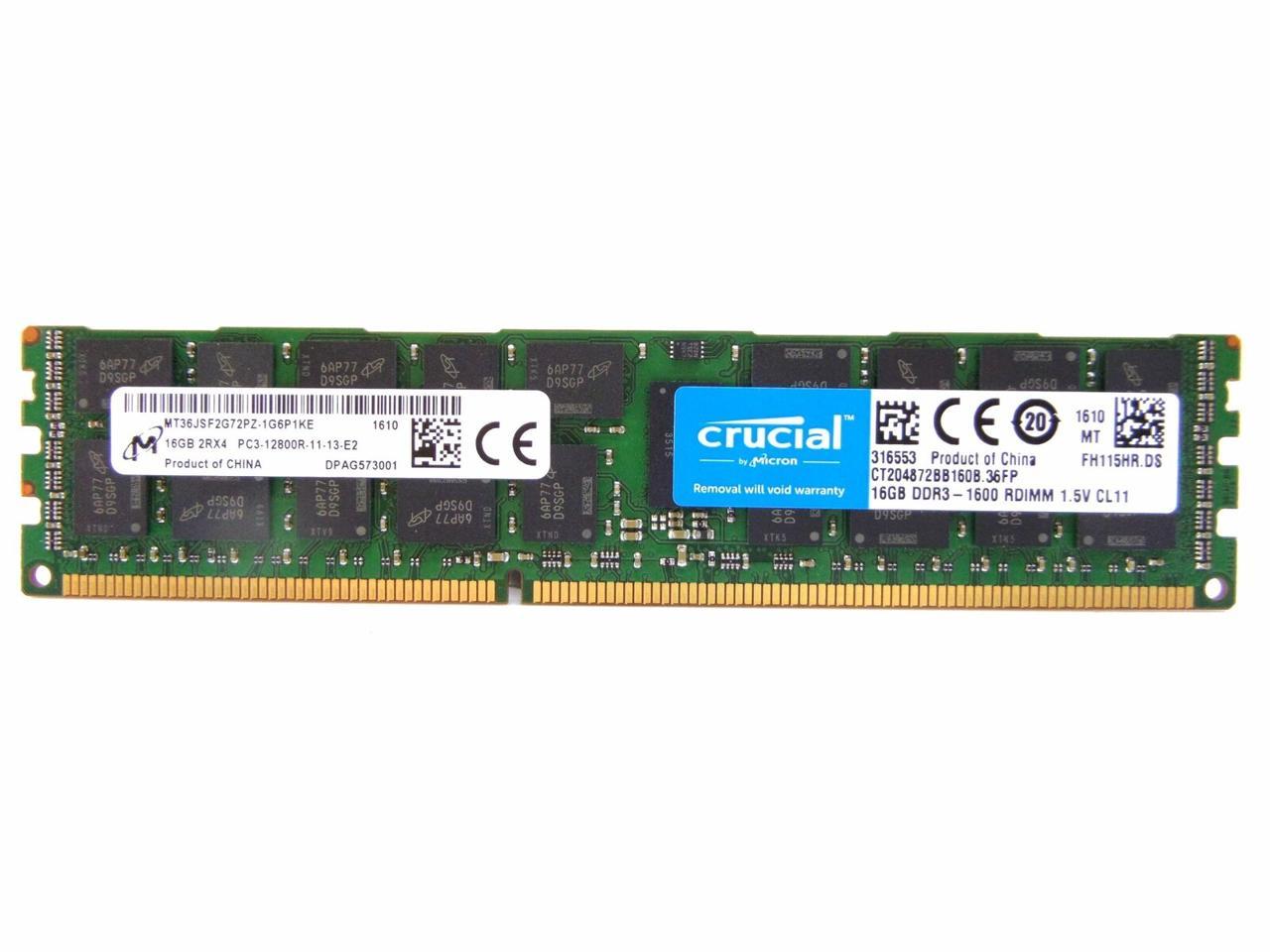 4X16GB 64GB DDR3 PC3-12800R ECC Reg Server Memory RAM Dell Precision T5600 